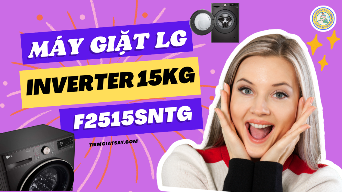 Máy giặt lồng ngang LG AI DD™ Inverter 15kg màu đen F2515SNTG