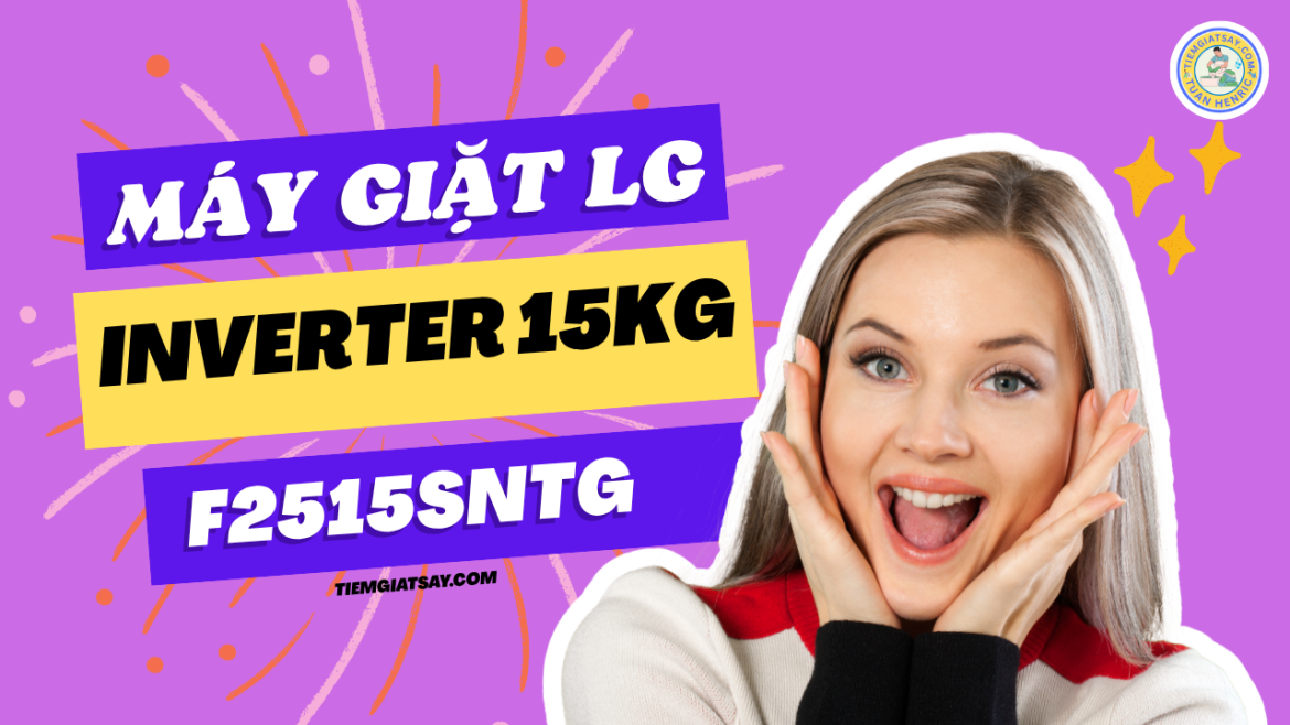 Máy giặt lồng ngang LG AI DD™ Inverter 15kg màu đen F2515SNTG