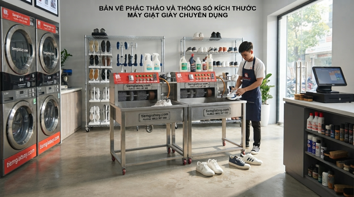 NÂNG TẦM DỊCH VỤ VỆ SINH GIÀY VỚI MÁY GIẶT CHUYÊN DỤNG